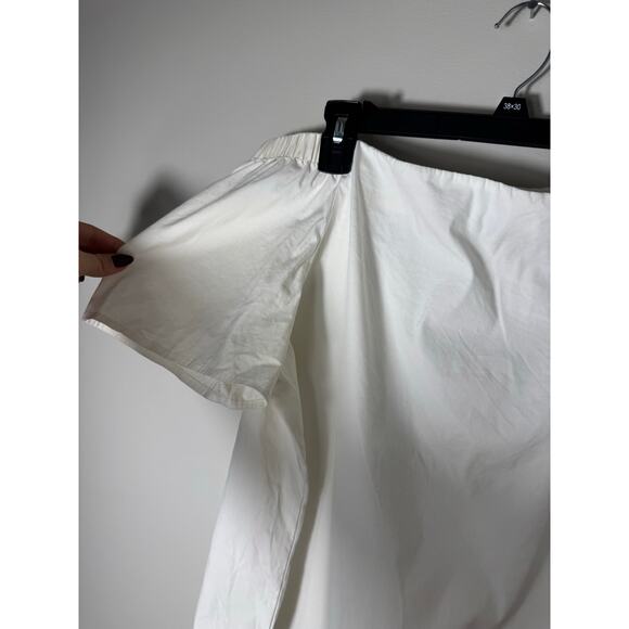J.McLaughlin Cotton White Off the Shoulder Top Blouse Size M - Picture 2 of 6